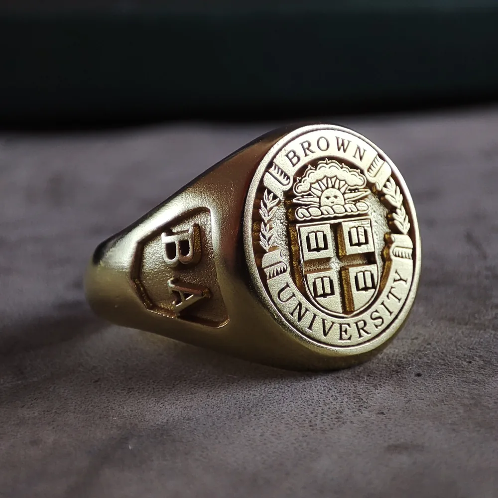 Men's University Ring in Pure Gold Plating