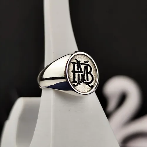 Custom Initial Signet Ring, Engraved Monogram