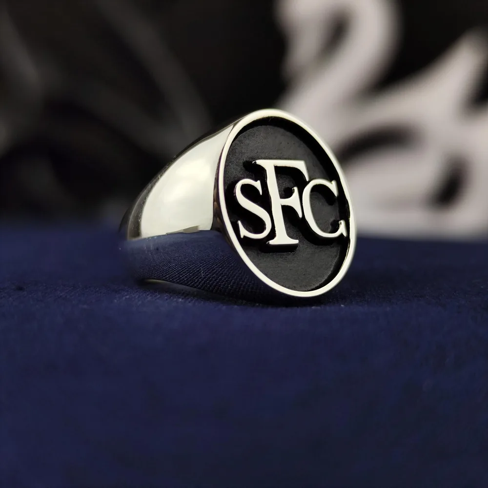 Silver Monogram Signet Ring, Custom Initial