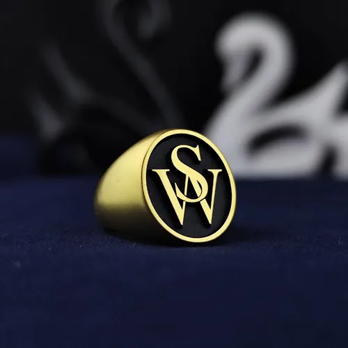 Vermeil Initial Signet Ring, Custom Engraved