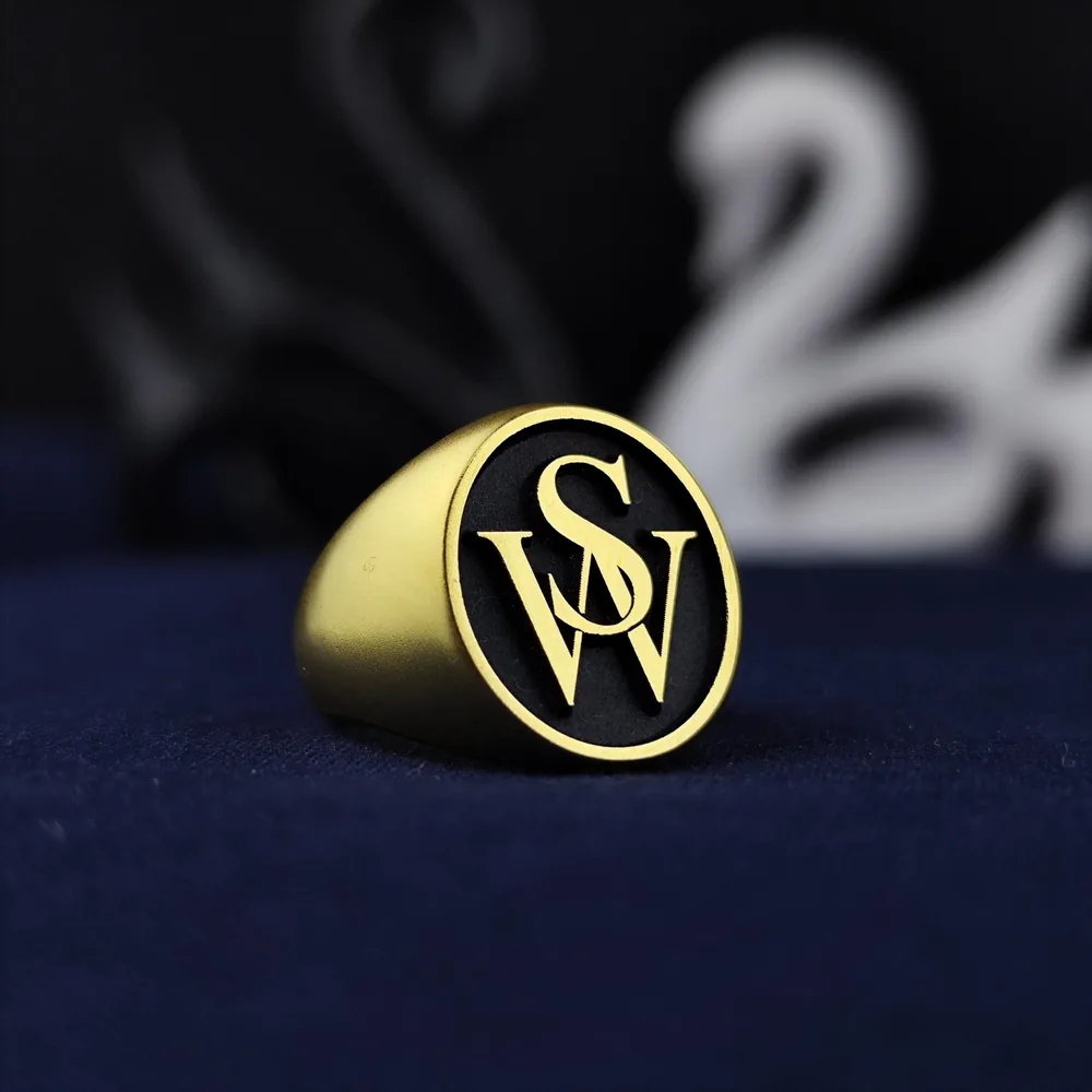 Vermeil Initial Signet Ring, Custom Engraved