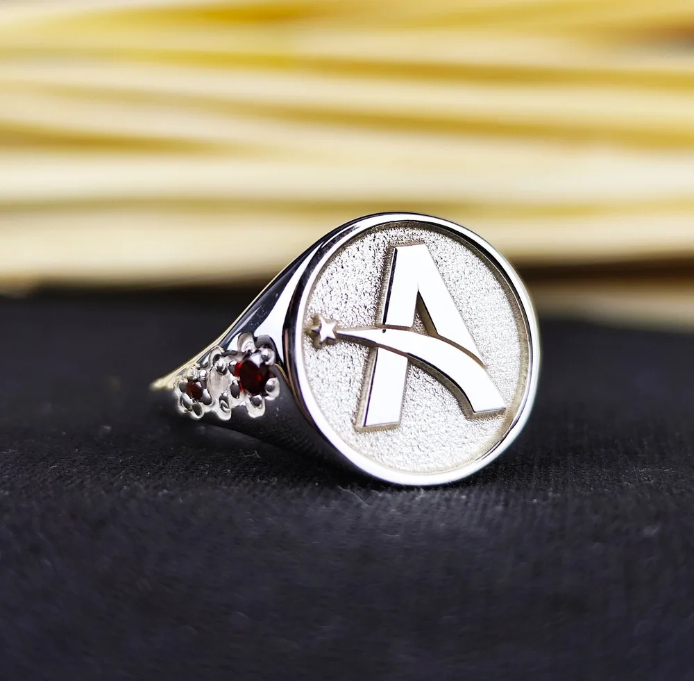 Custom Initial Sterling Silver Ring