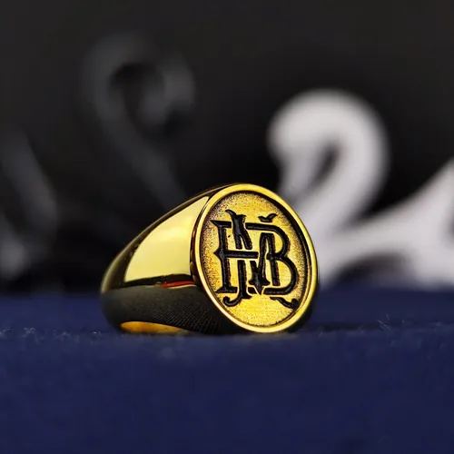 Personalized Monogram Signet Ring, Custom Initials II