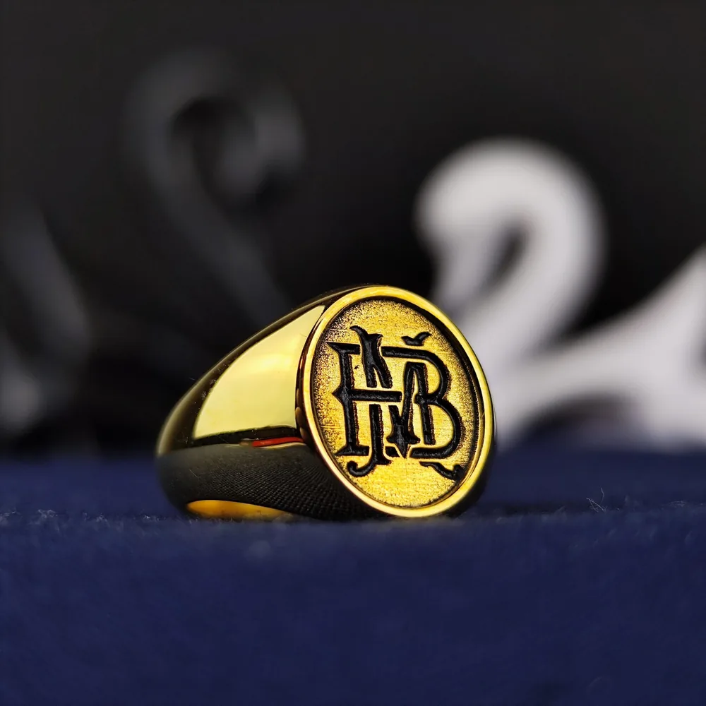 Personalized Monogram Signet Ring, Custom Initials II