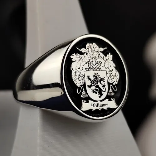 Custom Family Crest Ring, Hand Engraved