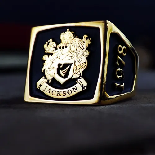 Custom Family Crest Signet Ring, Gold Plated Heritage