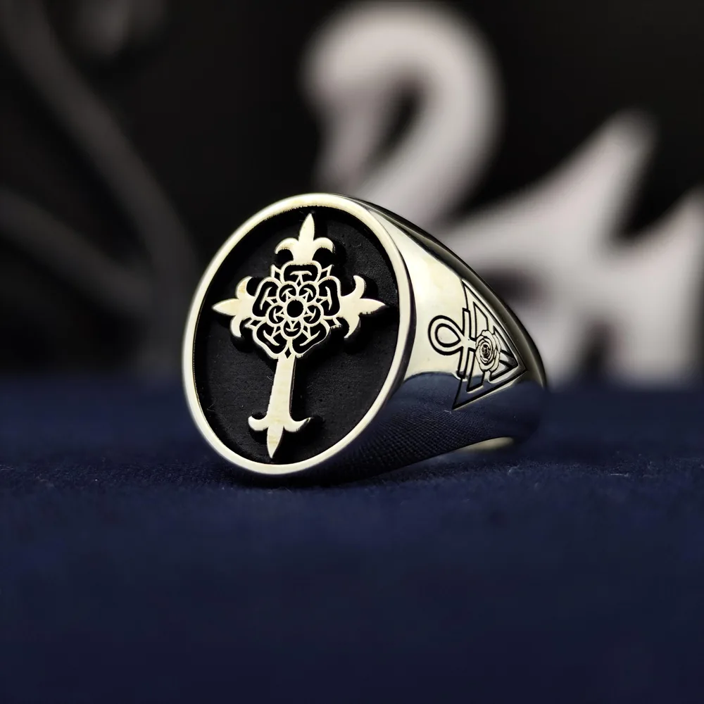 Rose Croix Masonic Ring: 925 Sterling Silver Scottish Rite Jewelry