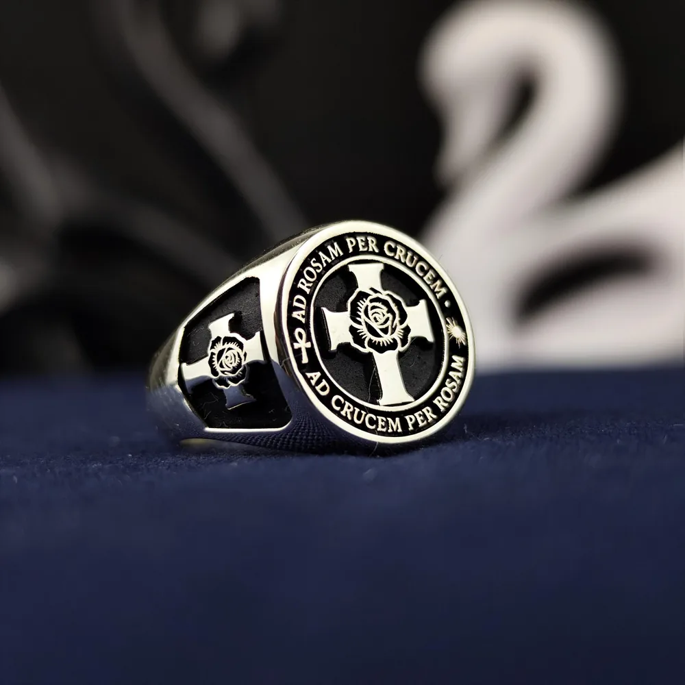 Rose Croix Masonic Ring: 925 Sterling Silver Scottish Rite Signet