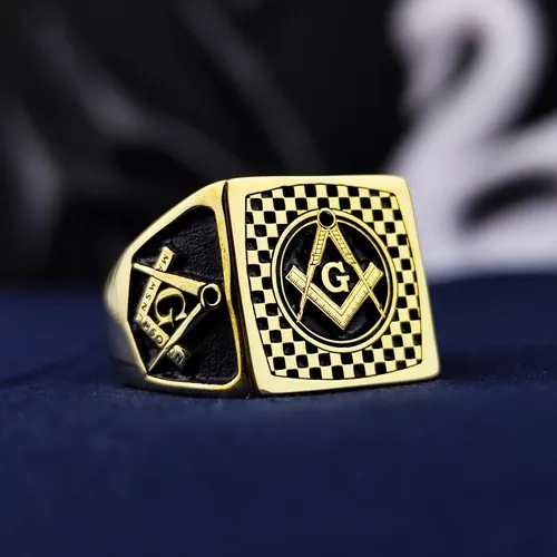 Custom Masonic Ring: Gold Freemason Symbol Jewelry