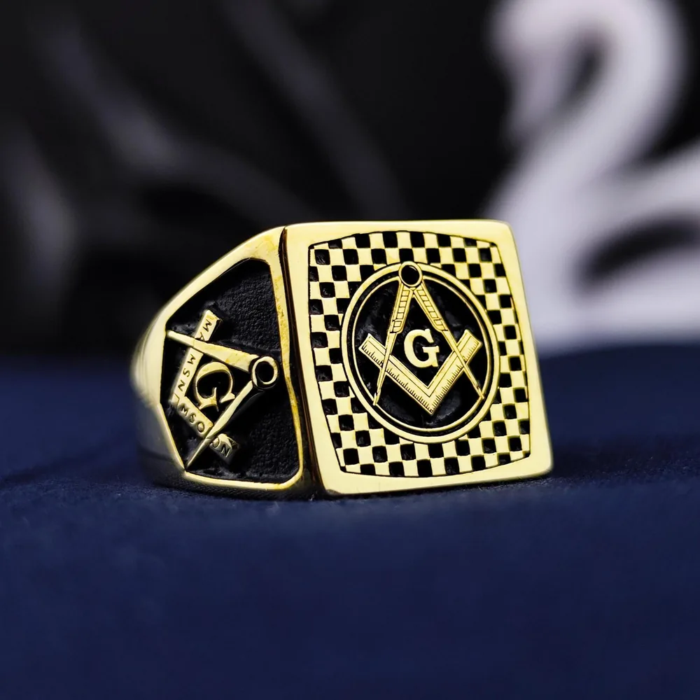 Custom Masonic Ring: Gold Freemason Symbol Jewelry