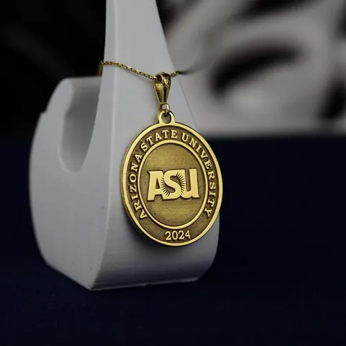 Personalized University Pendant: Custom Graduation Necklace, Gold or Silver