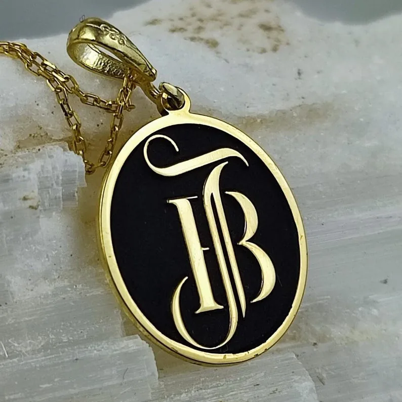 Personalized Initial Necklace: Gold or Sterling Silver Custom Jewelry
