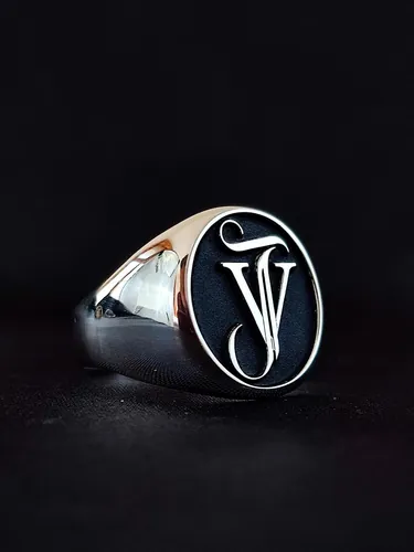 Personalized Sterling Silver Initial Ring: Custom Monogram Jewelry