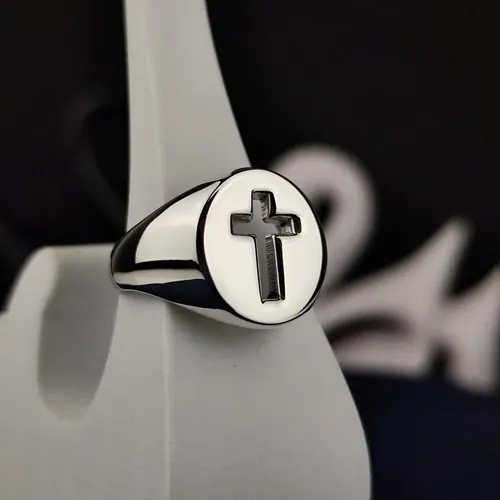 Gothic Christian Cross Ring - Handmade Unisex Religious Jewelry