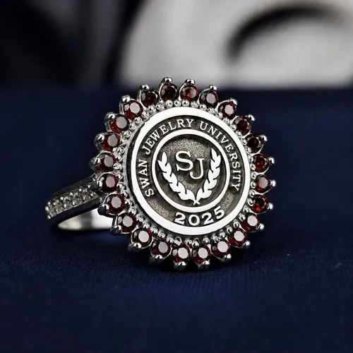 Personalized Sterling Silver University Ring
