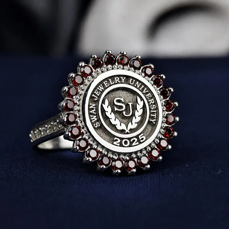 Personalized Sterling Silver University Ring
