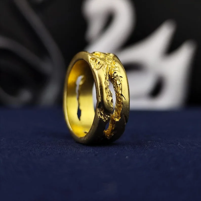 Sterling Silver Skull Eagle Ring: Gothic Statement Jewelry