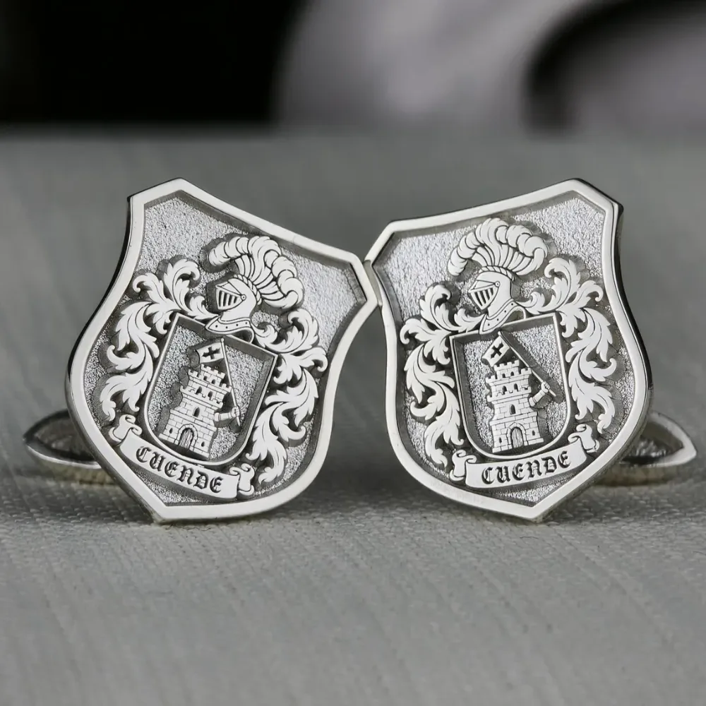 Personalized Heraldic Shield Cufflinks