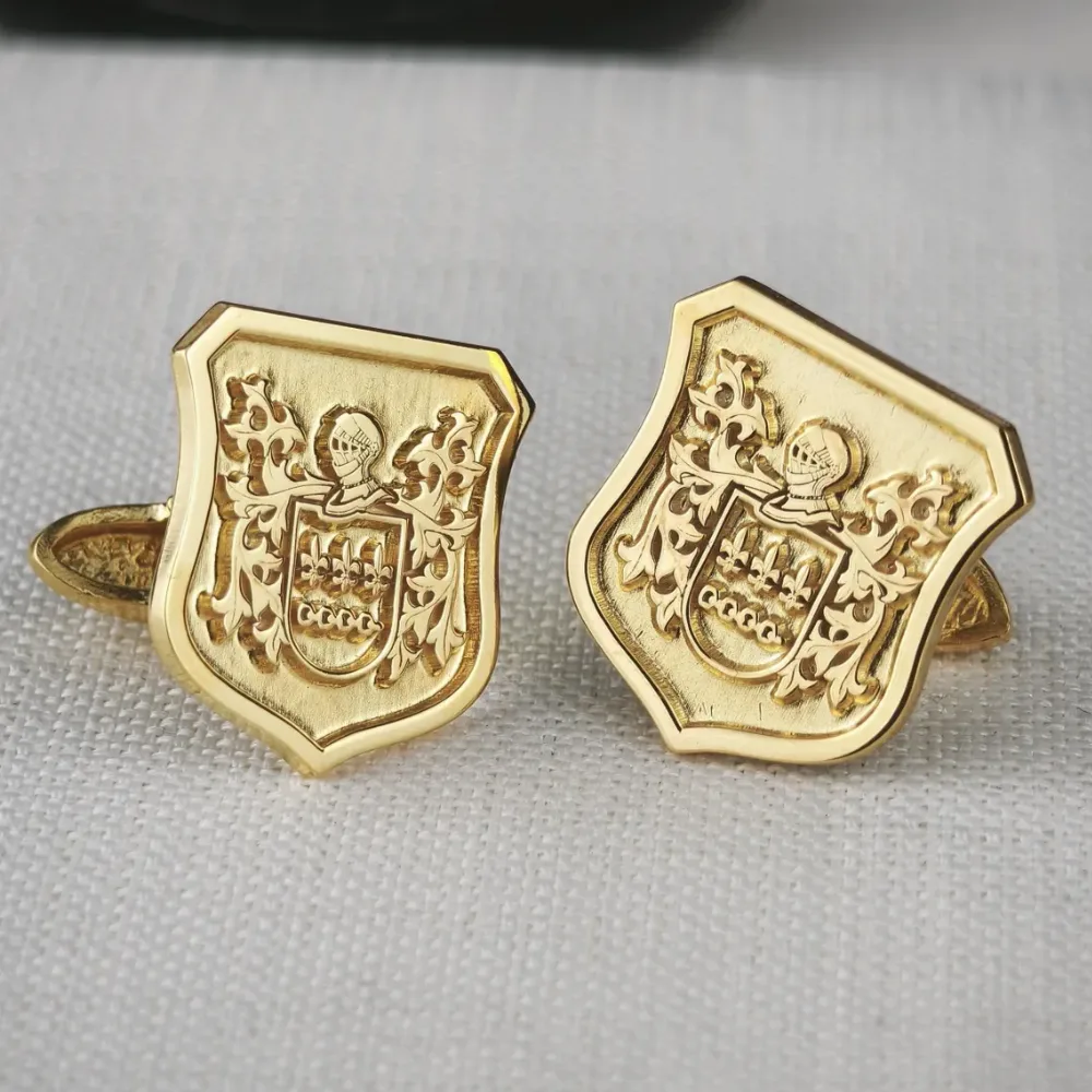 Custom Engraved Coat of Arms Cufflinks