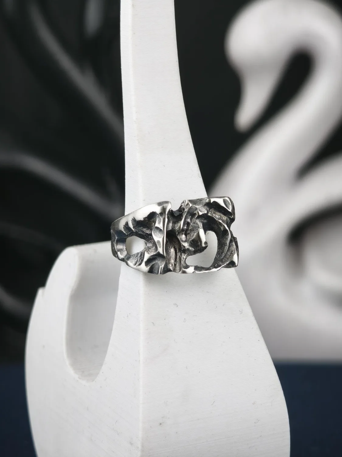 Chunky Sterling Silver Ring for Men, Brutalist Organic Band