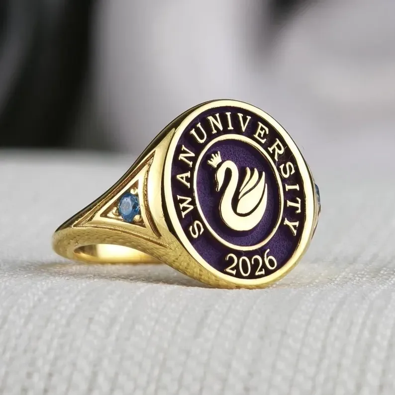 Custom University Class Ring, Personalized Graduation Gift for Her